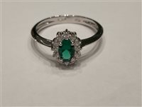 Ring Duezeta Woman in White Gold Zircone ANOBKATEVERDE2ZM12